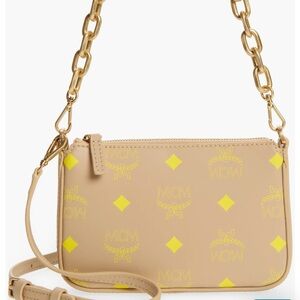 MCM Beige and Yellow Crossbody Bag